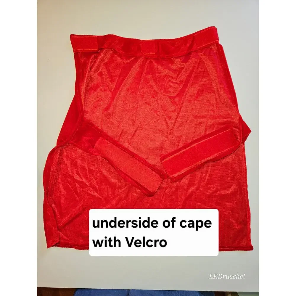 Captain America Dog Costume Red Blue Velour Silver Trim Size XXL